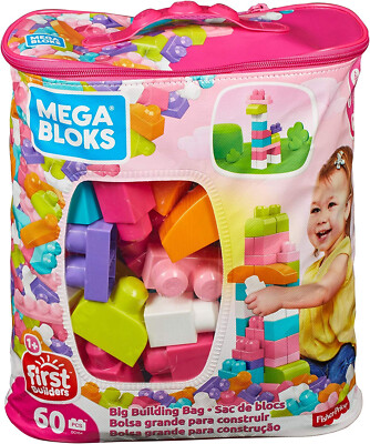 Mega Bloks First Builders DCH54 - Bausteinebeutel Medium 60 Teile Pinkfarben