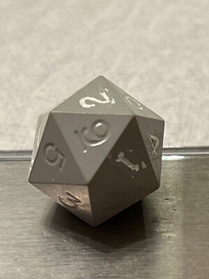 Vintage Gamescience d20 opaque gray 0-9 twice rpg ad&d dice 120723@