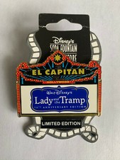 Disney DSF El Capitan Lady & Tramp 50th Anniversary Movie White Marquee Pin LE