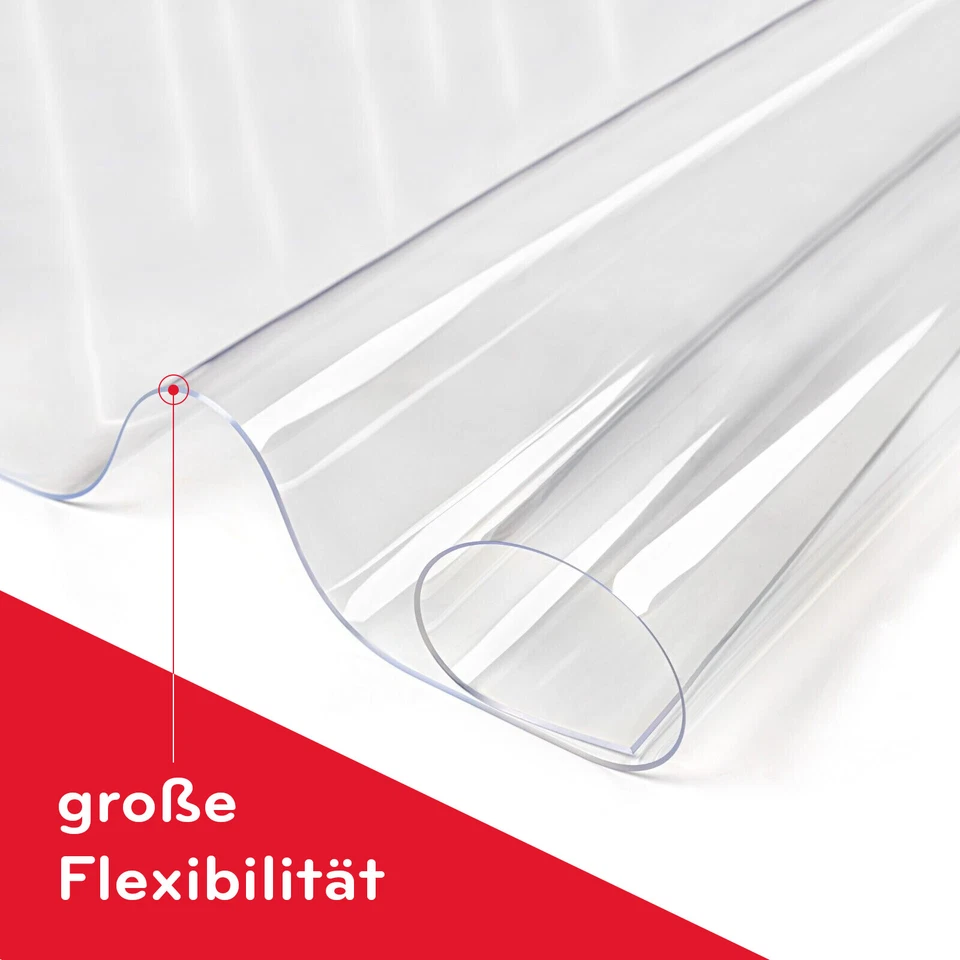 Tischmatte Tischschutz Folie Tansparent 2mm RUND Schutz Tischfolie Kante 45° - Bild 4 von 4