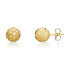9 Carat Yellow Gold Star Ball Stud Earrings,7mm