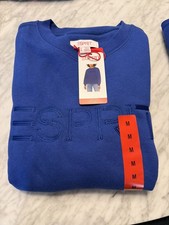 Esprit Women's Logo Fleece Crewneck Blue Viral 80's Vintage NWT Medium Costco