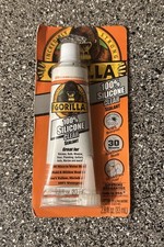 Gorilla Waterproof Caulk  Seal100 Silicone Sealant, 2.8oz Squeeze Tube, Clear
