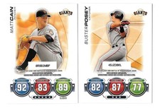 2010 Topps Update Attax Code Cards - SAN FRANCISCO GIANTS Team Set
