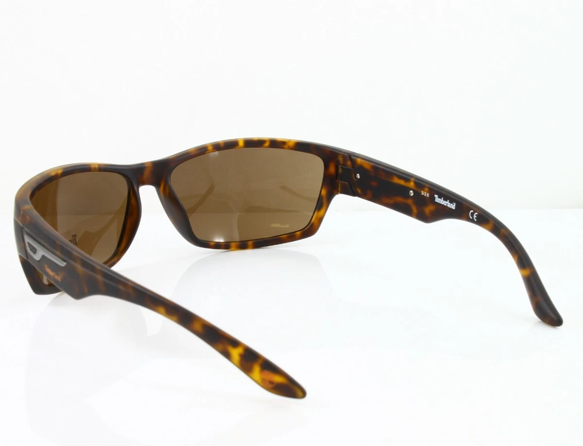 Timberland Sunglasses Men's Matte Havana 64 mm Wrap Plastic Frame TB7134/S 52E