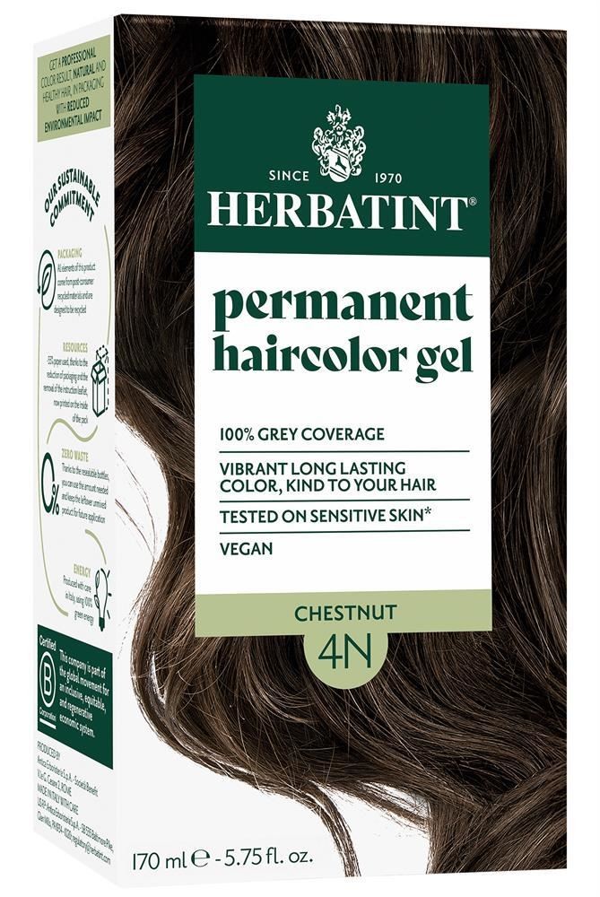 Herbatint Chestnut Ammonia Free hair Colour 4N 170ml - 4 Pack - Image 4