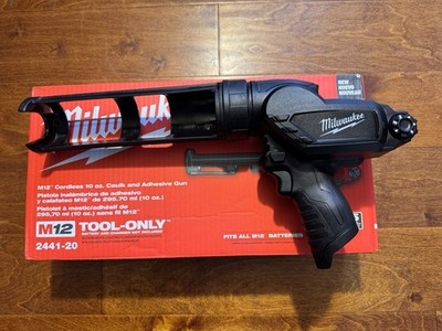 Black Milwaukee 2441-20 M12 10 oz Caulk & Adhesive Gun (Tool Only)