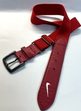 Nike Red Adjustable Stretch Baseball Belt Adult One Size Fits Most 32"-42"