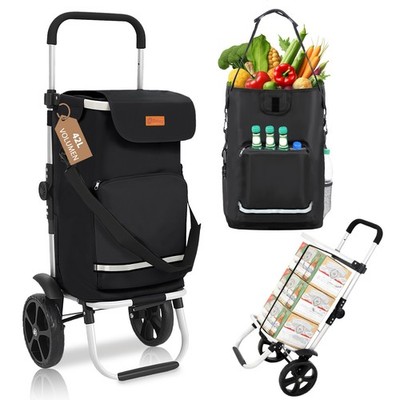 3in1 Trolley Einkaufstrolley klappbar Einkaufswagen mit Kühlfach und Spanngurt