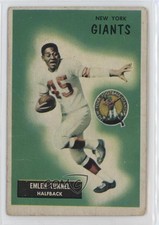 1955 Bowman Emlen Tunnell (Name Misspelled as Tunnel on Front) #136 HOF 2v5