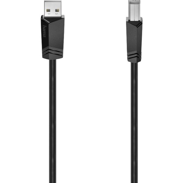 Hama Usb-Kabel Usb 2.0 USB-A Stecker, USB-B Stecker 1.50 M Schwarz 00200602-image