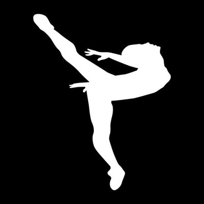Ballet Ballerina Dance Silhouette Decal Sticker White Die Cut Vinyl