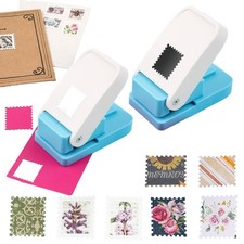 Stamp Punch 1X0.8inch, 2Pcs Black Silver 1x0.8 inch Rectangular Postage