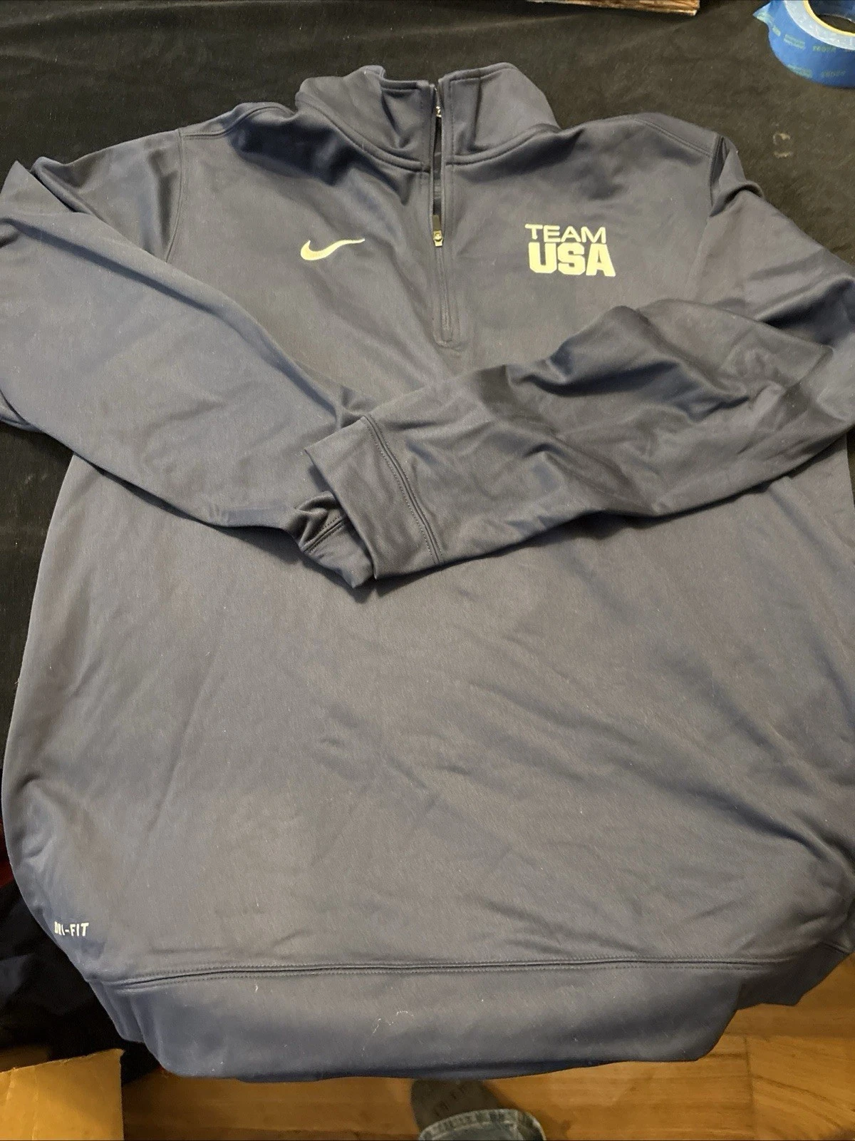 Nike 1/2 Zip Dri-FIT TEAM USA Olympic Shirt, Nike Swoosh/ Medium