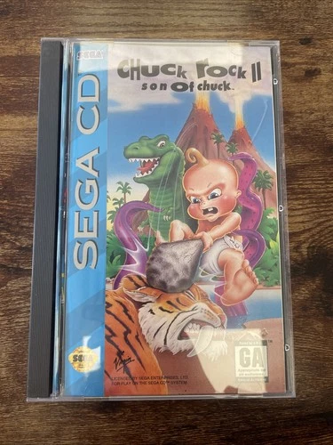 SegaCD Chuck Rock II Son of Chuck 1993 w Registration Card Tested