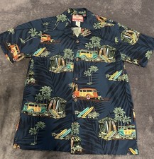 VTG Styled By RJC Hawaiian Shirt BlueAloha /Colorful Woodys Made In USA Men’s S