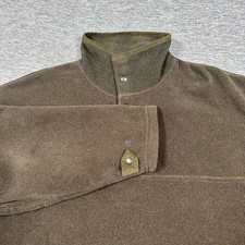 Vintage Orvis Pullover Mens XXL Green Fleece Snap Outdoor Camping USA Made