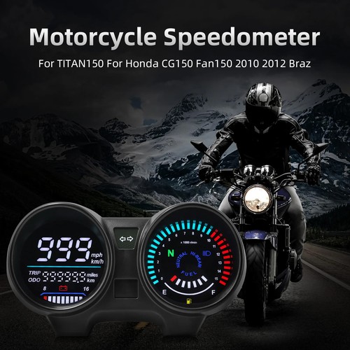 Universal Digital Moto Speedometer Tachometer LCD Digital Odometer Bike Gauge - Picture 5 of 12