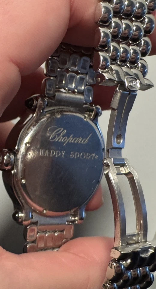Reloj de cuarzo Chopard Happy Sport 38 mm azul romano acero diamante damas 28/8965 Foto 4 de 4