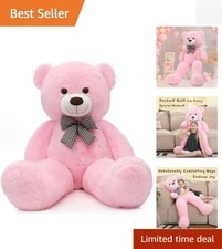 47-Inch Adorable Pink Stuffed Teddy Bear - Perfect for Baby Showers and More