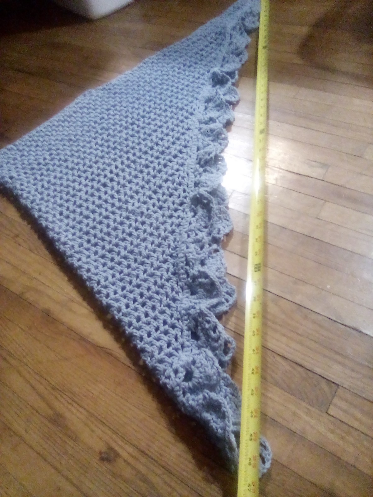 Women's Handmade Crocheted Triangular Light Blue … - image 5