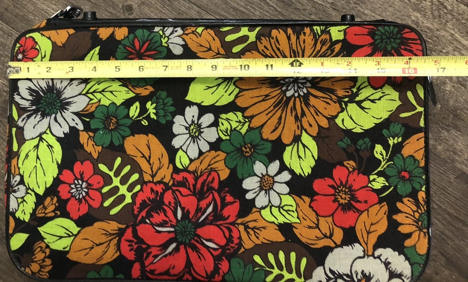 Maleta retro floral de tela/lona Bantam Travel Ware años 60 de colección Foto 2 de 4