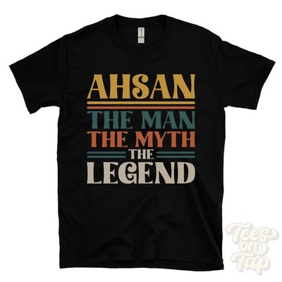 AHSAN DER MANN DER MYTHOS DIE LEGENDE T-SHIRT Herren Name Geschenk für Ihn Bruder Papa Sohn