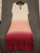 Lane Bryant Dress Womens 3X Ombre Tie Dye Maxi Handcrafted Pockets Summer