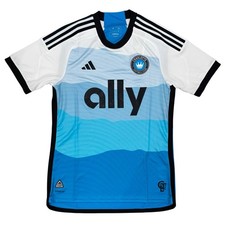 Adidas Charlotte FC '24/25 Home Authentic Blue Soccer Jersey, Size Medium HZ6175