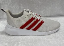 Adidas Questar Shoes Mens 10.5 Cloudfoam White/Red Mesh Sneakers Running FV9067