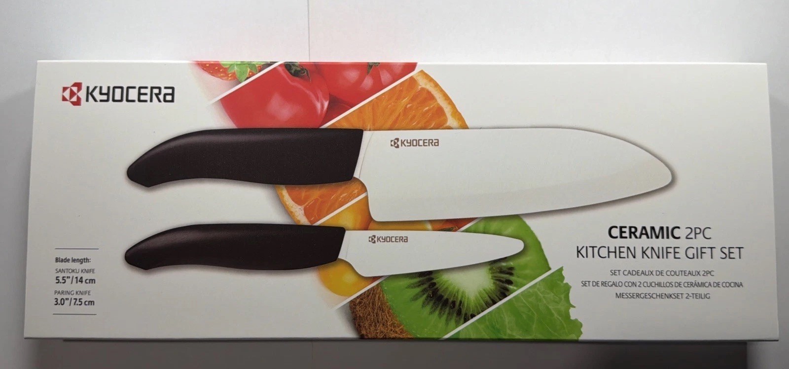 Kyocera Ceramic 2PC Kitchen Knife Gift Set New Sealed (5.5"+3.0") Free Shipping