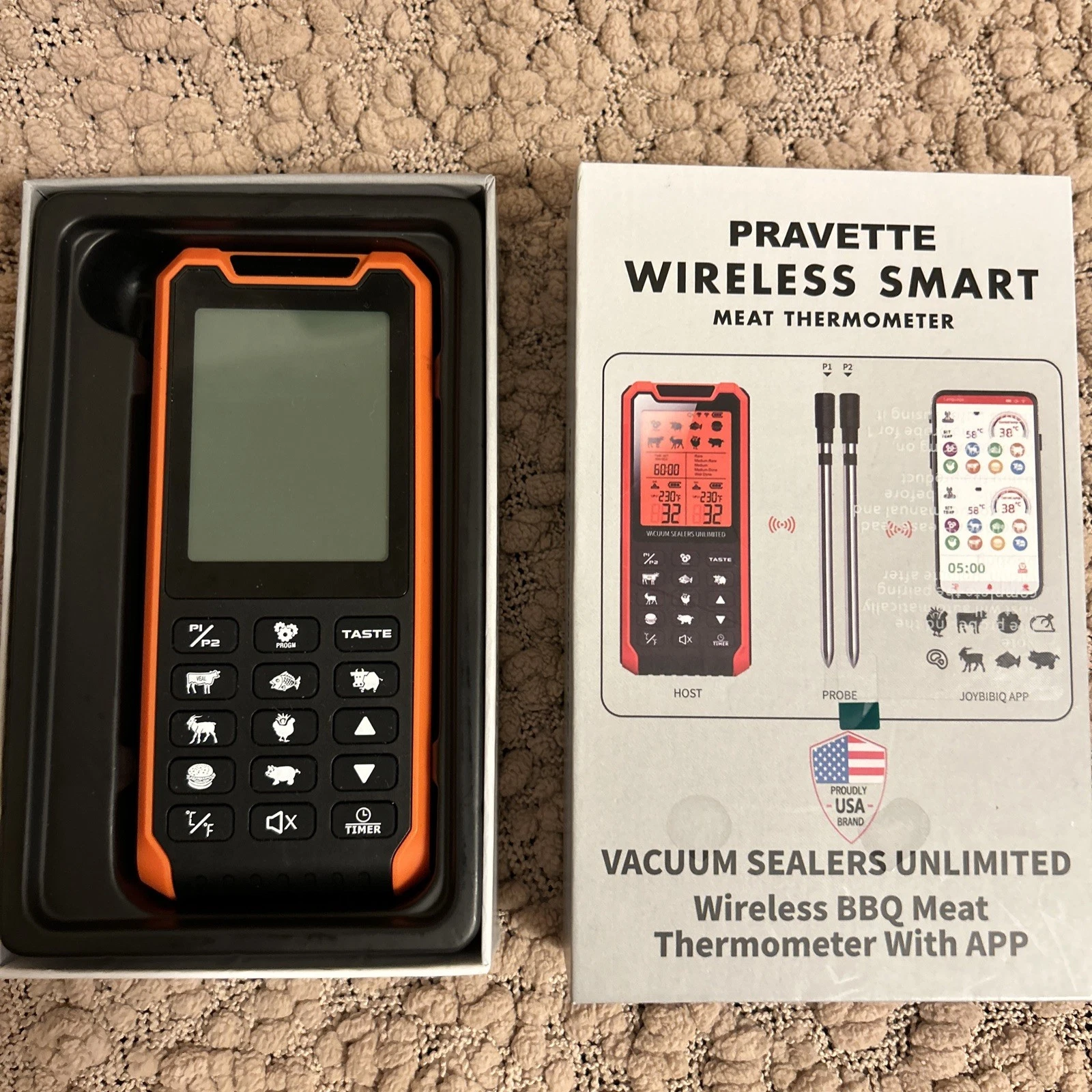 Smart Bluetooth Meat Thermometer - Long Range Wireless Food