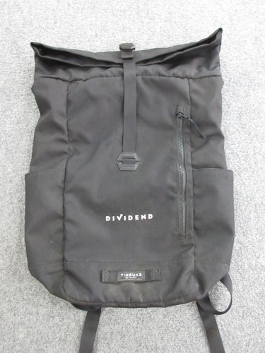 Timbuk2 Black 20" Roll Top Laptop Backpack Dividend Logo Men Daypack Travel