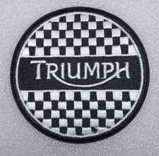 Triumph Motorcycle Biker British Embroidered Patch~3" Round~Iron Sew On