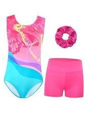 Girls Gymnastics Leotards Multicolor Sleeveless Dance 7-8 Years Pink Green