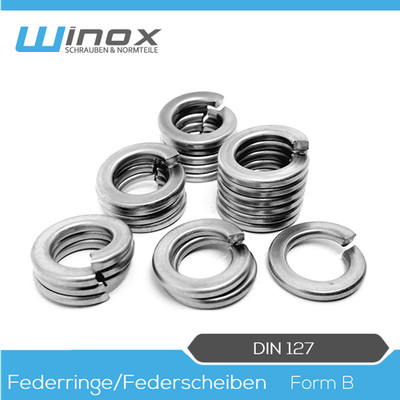 Federringe DIN 127 Form-B Edelstahl A2 M2 M24 Federring Sperringe Federscheiben