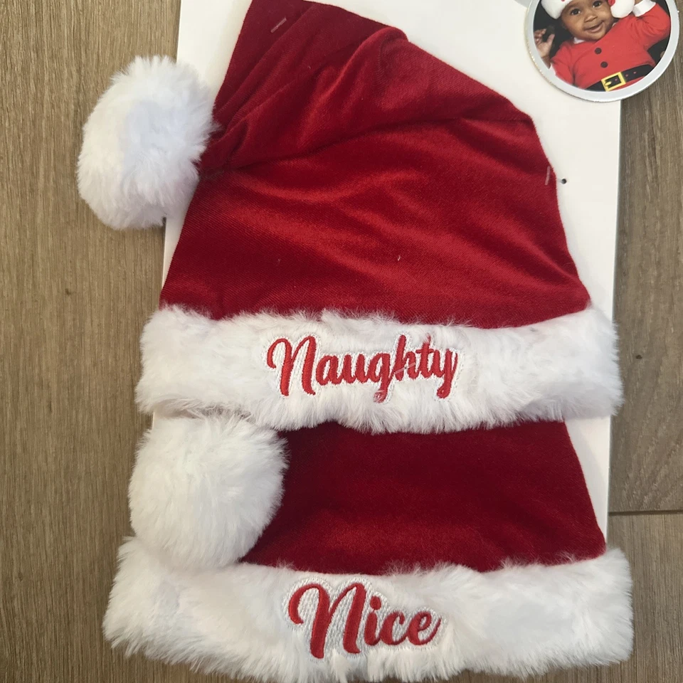 Непослушный или хороший Baby Санта шляпы фото Op праздник размер 0-12 месяцев - Изображение 2 из 4