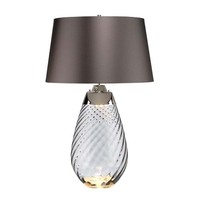 Tischleuchte Beistellleuchte Nachttischlampe Led Glas Rauchfarben Schiefer