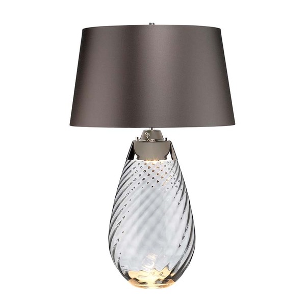 Tischleuchte Beistellleuchte Nachttischlampe Led Glas Rauchfarben Schiefer-image