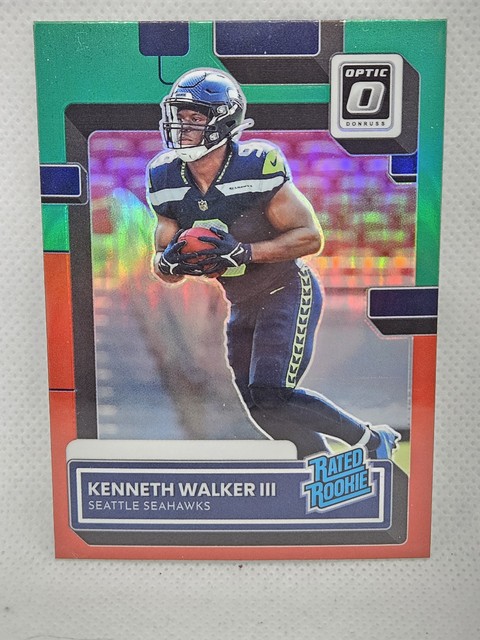 Kenneth Walker III Red Green 2022 Rated Rookie Donruss P-318
