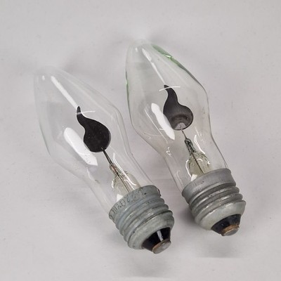 Vintage Soviet Neon Bulb Set Flickering Candle Flame Light USSR 1970s Souvenir
