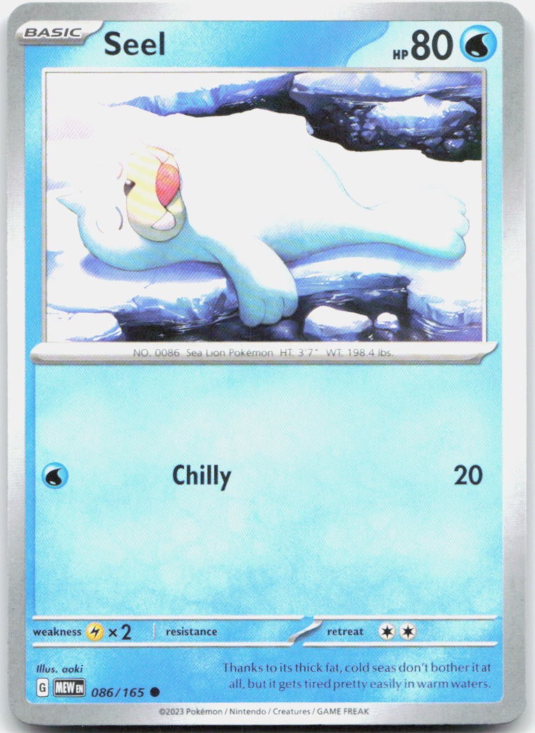 Seel 086/165 SV Scarlet & Violet 151 C NM Pokémon — English
