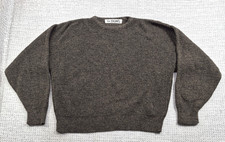 Vintage Le Tigre Sweater Mens Medium Brown Crewneck Knit Pullover USA 80s 90s