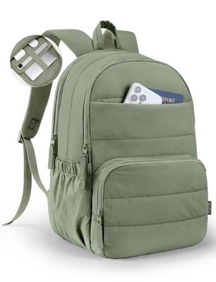 Travel Backpack Women Laptop Bag Water Resistant Quilted Bookbag 15.6 Inch