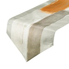 Table Runner 72" x 13", Orange Modern Art Burlap Table Runners,Orange & White