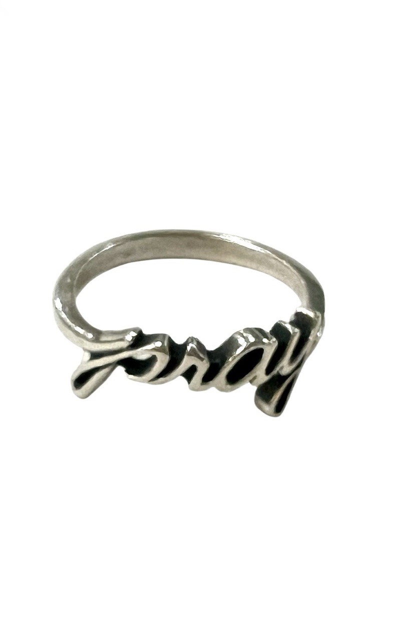 James Avery Pray Script Ring Sterling Silver 925 … - image 1
