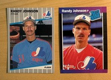 Randy Johnson 1989 Fleer Rookie Error Card, Marlboro Ad Blacked Out, + 1989 Don