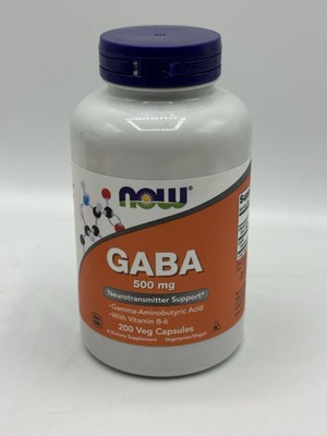 NOW Foods GABA, 500 mg, 200 Veg Capsules 03/2029