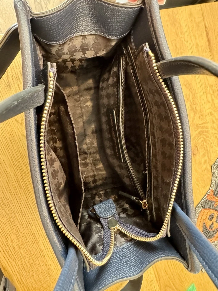 Karl Lagerfeld Париж синий клетчатый логотип через плечо сумка через плечо - Изображение 3 из 4