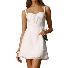 Reformation Arya Linen Mini Dress size 10 in White